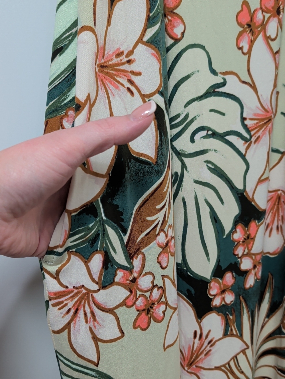 Linea Donatella Tropical Print Asymmetrical Maxi Dress Size Medium - Picture 6 of 7